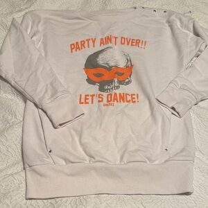 Diesel White Sweatshirt with Orange Mask Graphic